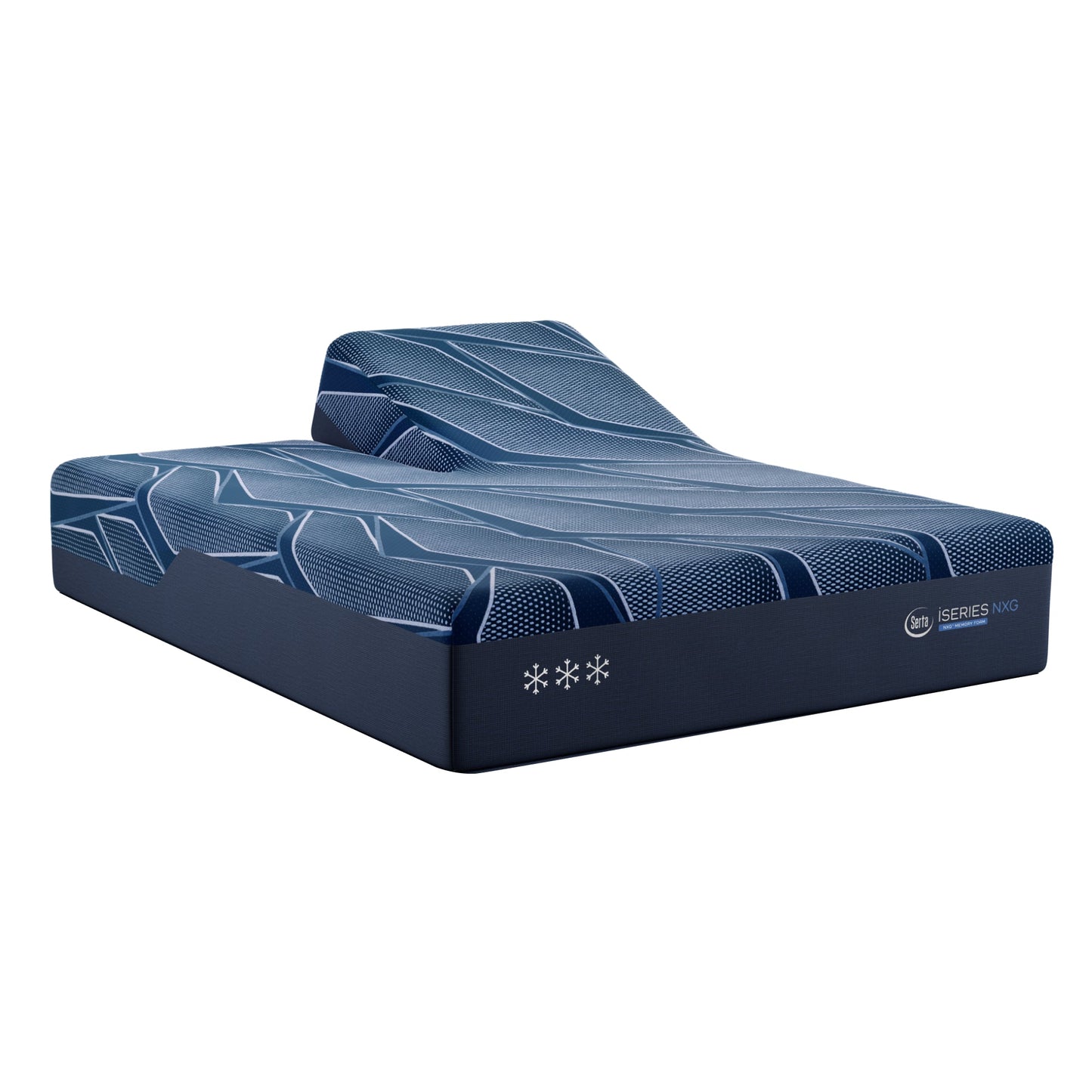 Blue Serta iSeries NXG mattress with brand logo on a white background