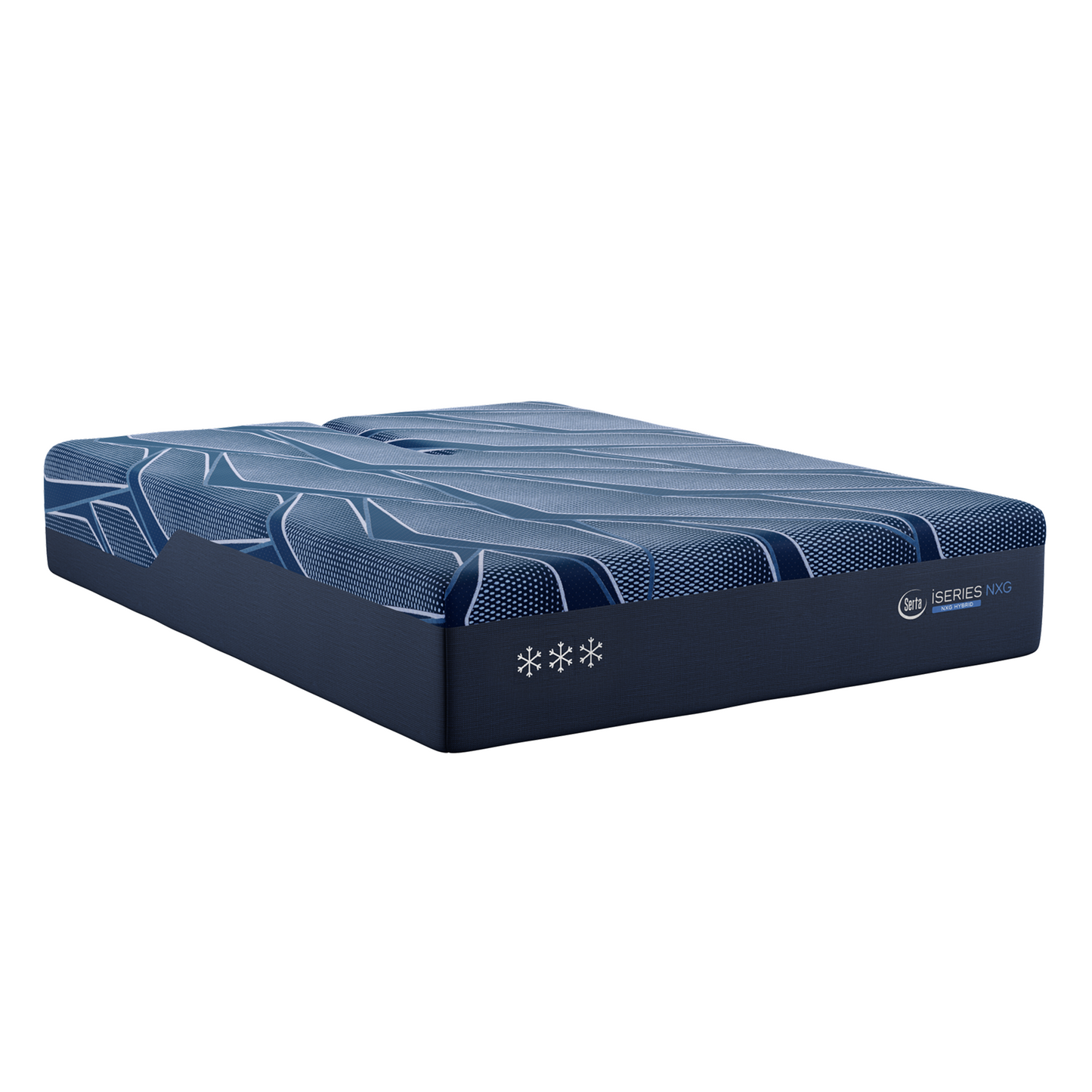 Blue Serta® iSeries® NXG™ mattress with brand logo on a white background