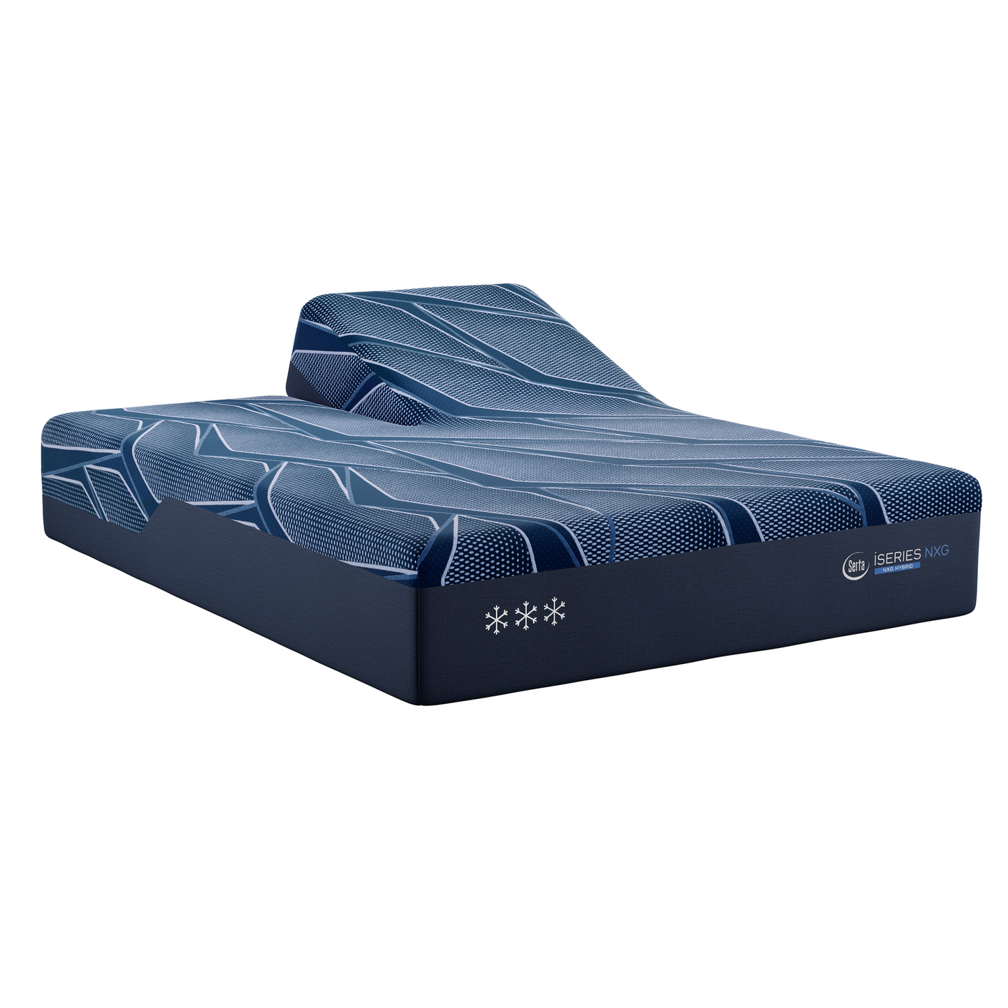 Blue Serta® iSeries® NXG™ mattress with brand logo on a white background