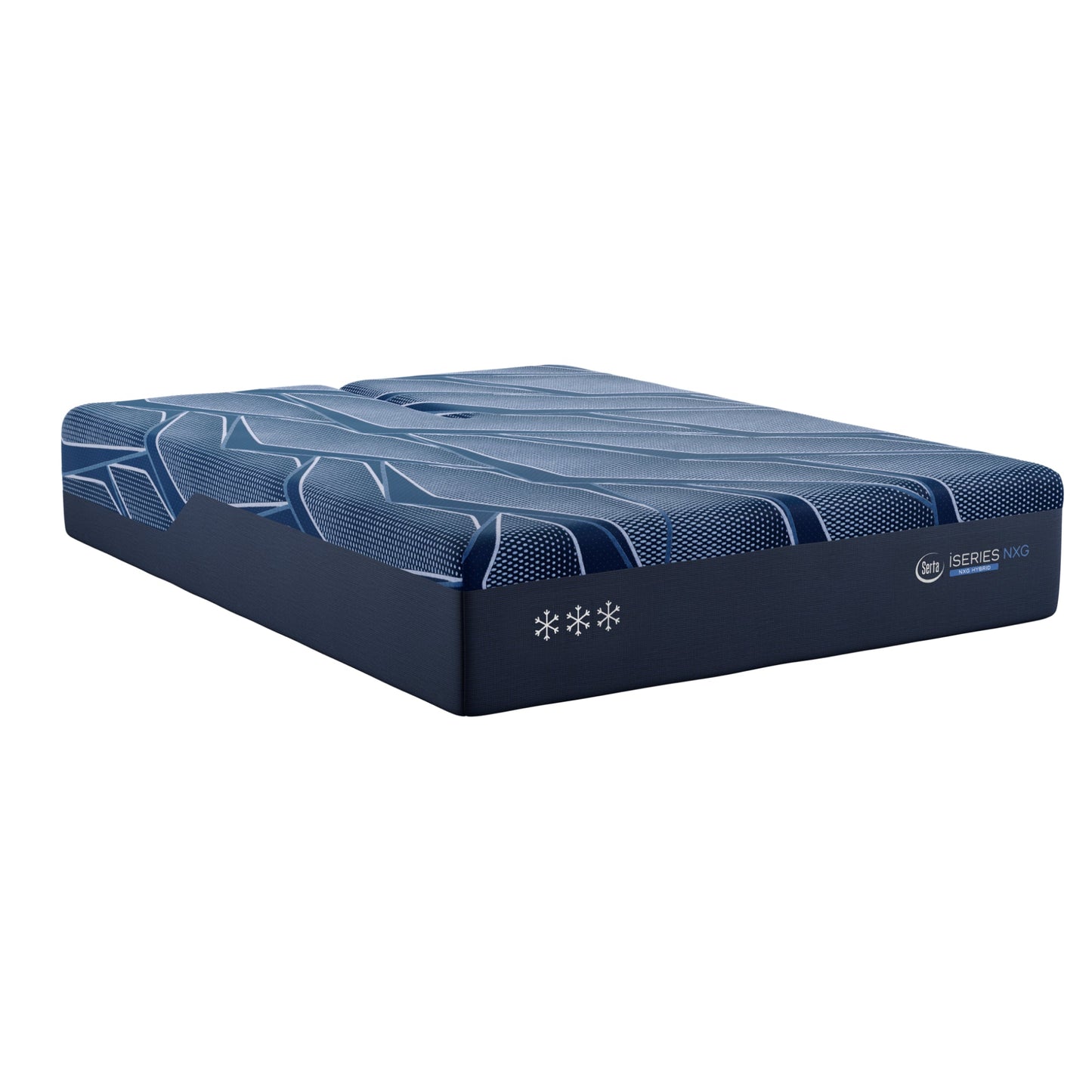 Blue Serta® iSeries® NXG™ mattress with brand logo on a white background