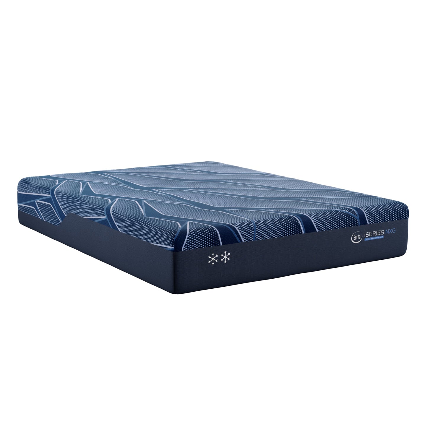 Blue Serta iSeries NXG mattress with brand logo on a white background