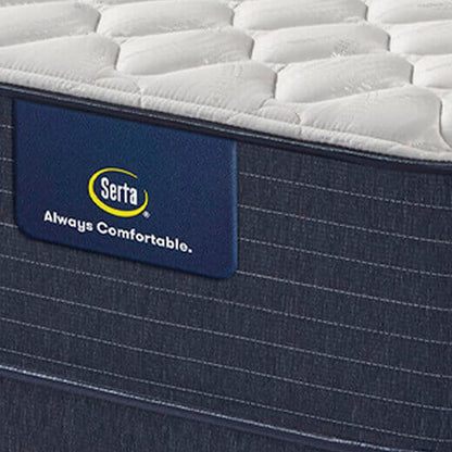 Corner view, showing label for a Serta Classic Firm 10.5"