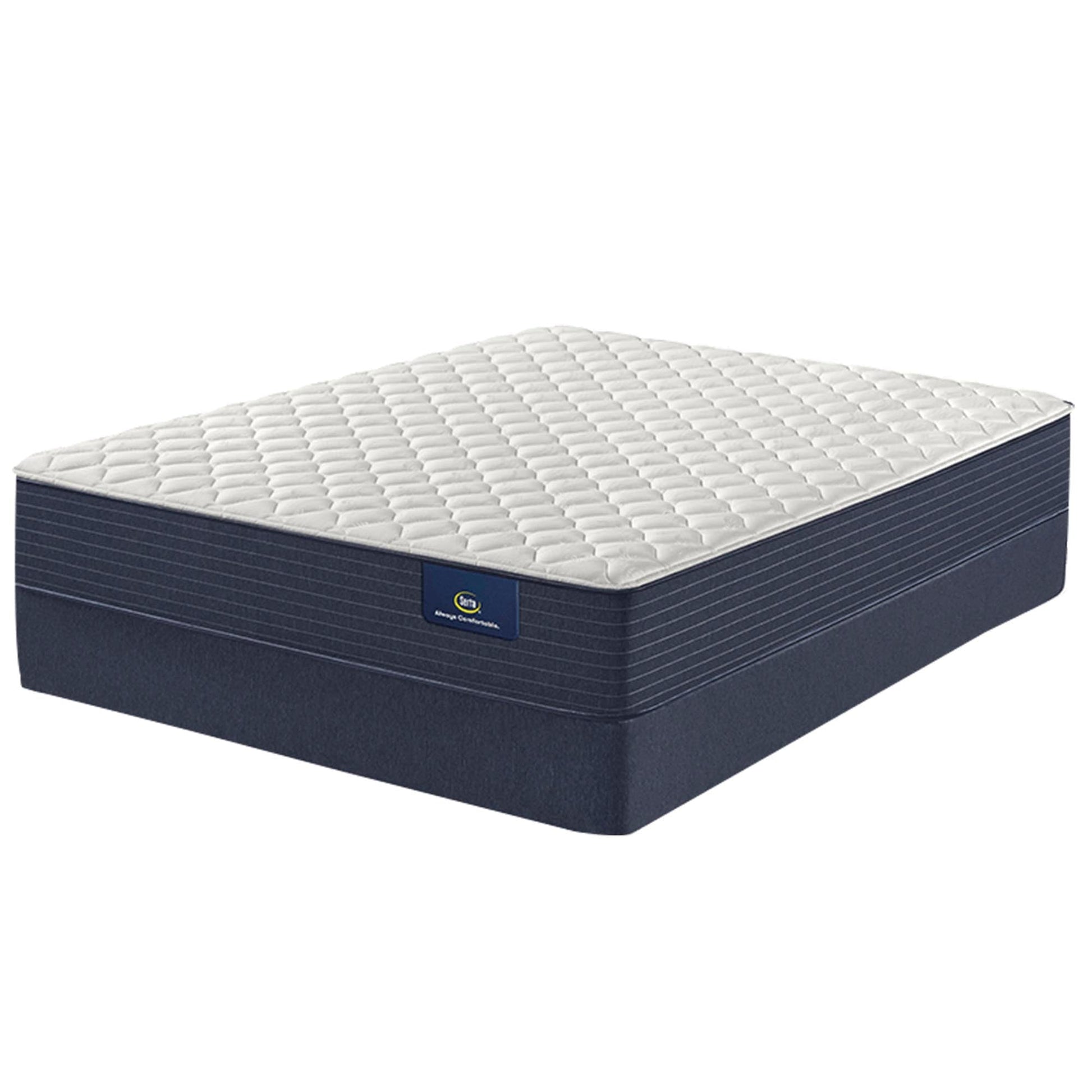 The Serta Classic Firm 10.5" on a foundation, alone on a white background