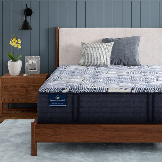 Perfect Sleeper Pro Dublin Medium mattress sitting in a brown bedframe || Level: Level 2 || Feel: Medium
