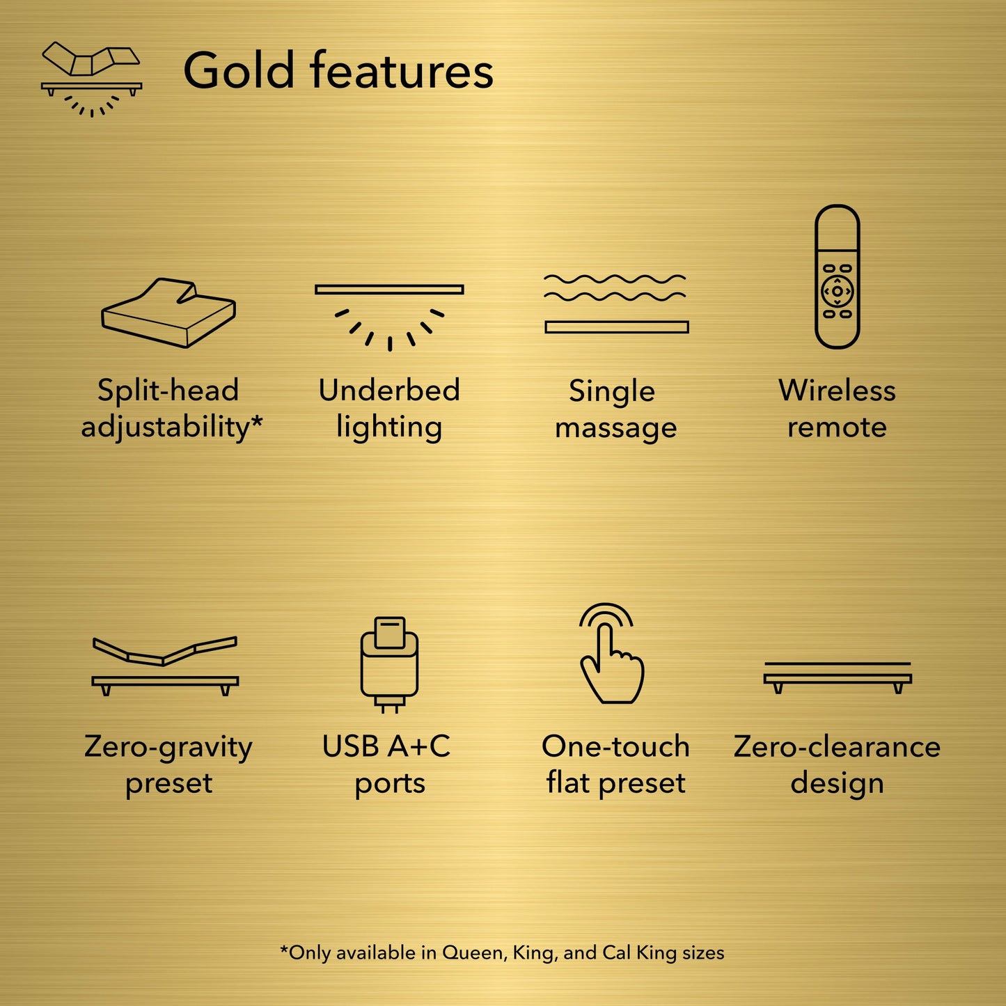 Diagram of Baselogic Gold Adjustable Base showing its features 