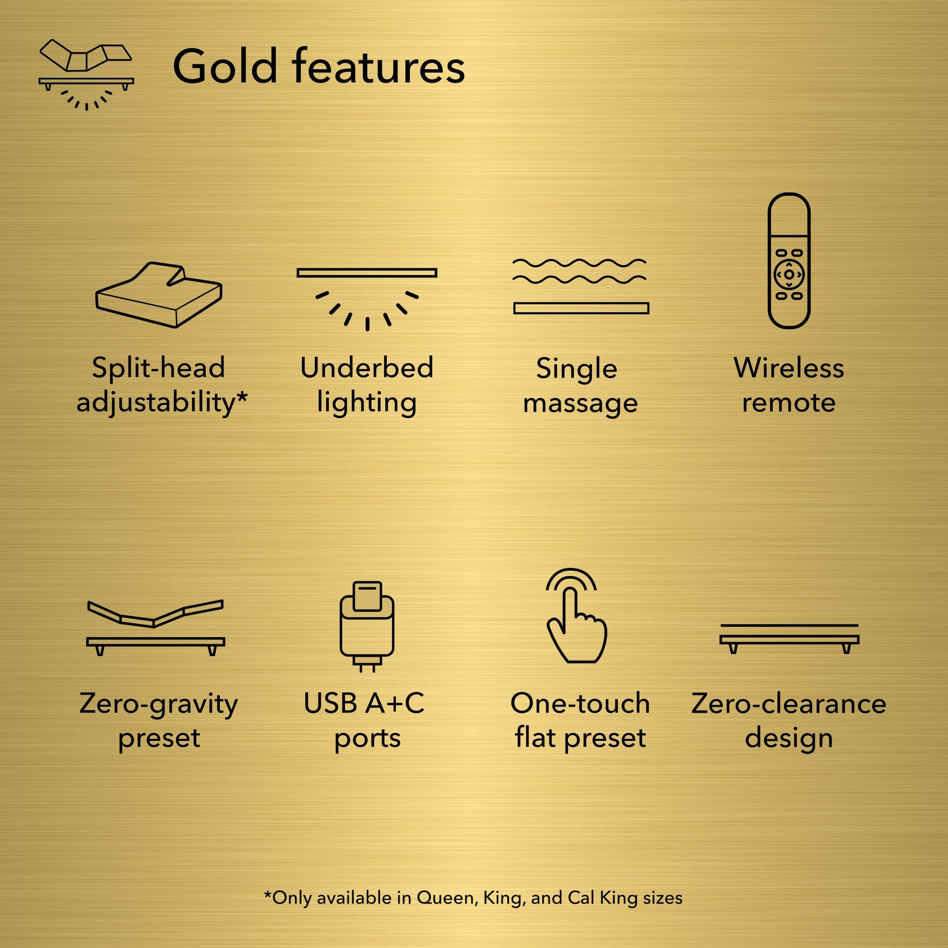 Diagram of Baselogic Gold Adjustable Base showing its features 